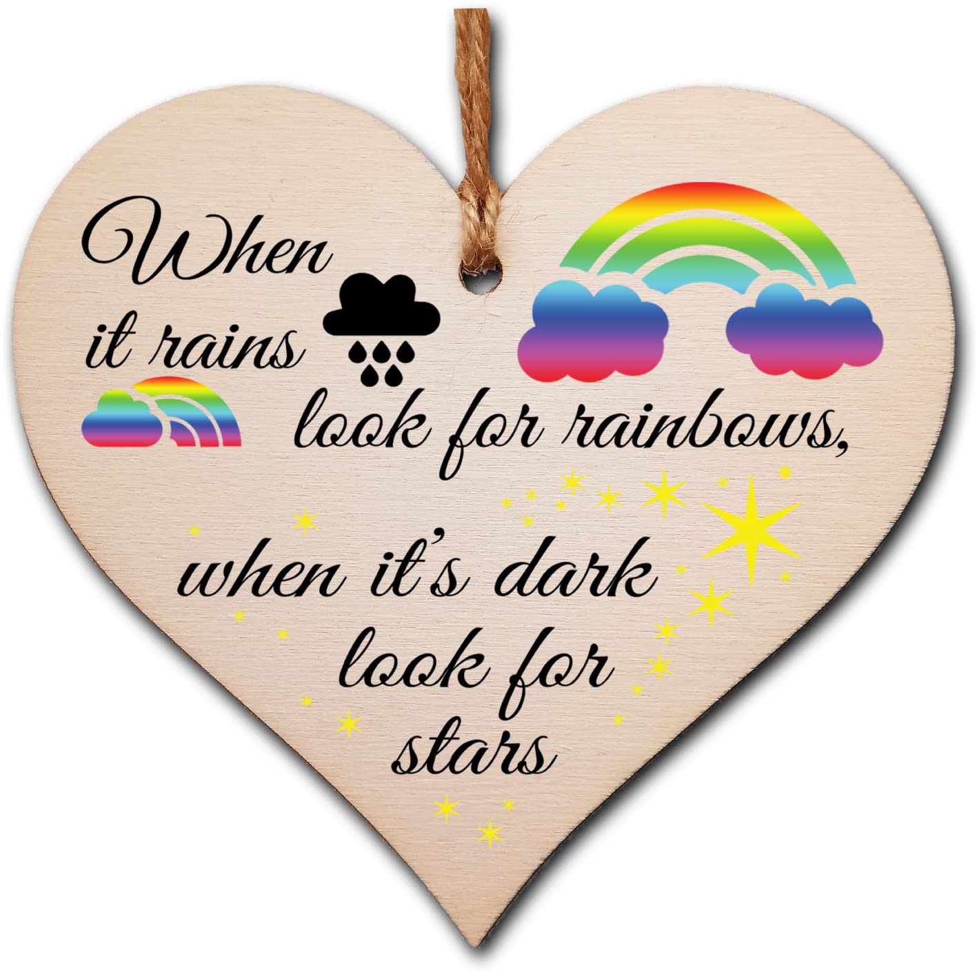 Decorative Wooden Heart Plaque – Inspirational Quote Wall Art – Rustic Hanging Sign for Home, Office, Bedroom, or Gift Giving