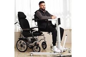 Hurchen Electric Patient Lift Transfer Chair, Foldable Transfer Lift Chairs for Elderly and Disabled, Portable Patient Lift for Car Lift Transfer Chairs Height/Width Adjust