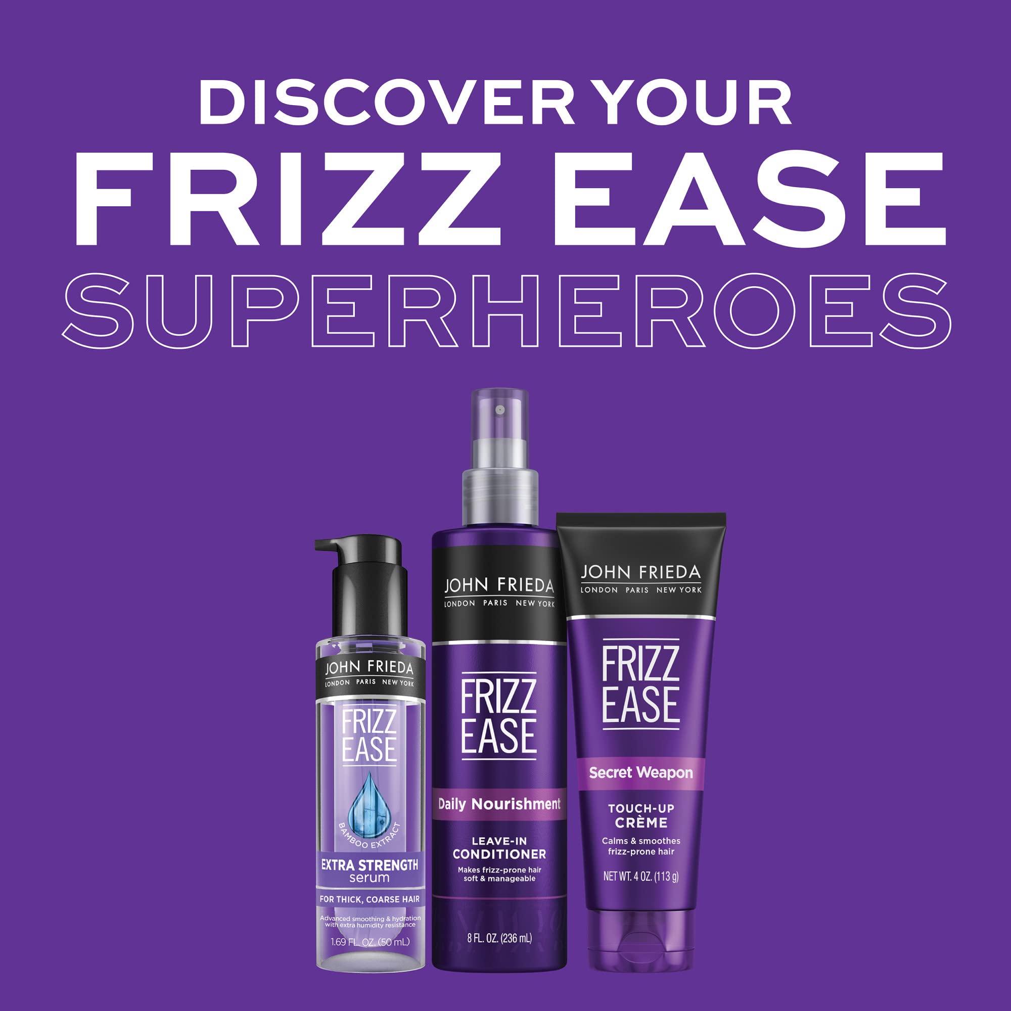 John Frieda Frizz Ease Secret Weapon Touch-Up Crème, Pack of 2, 4 Oz | Frizz-Free & Split Ends | Infused with Avocado Oil | Seals in Moisture | Smoothing Cream for Flyaways | Eliminates Flyaways