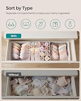 SONGMICS Drawer Organisers Set of 12 Foldable Fabric Storage Boxes Cloud White view 3