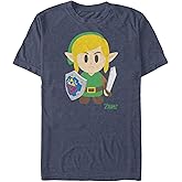 Nintendo Zelda Link's Awakening Batttle Ready T-Shirt Navy Blue Heather