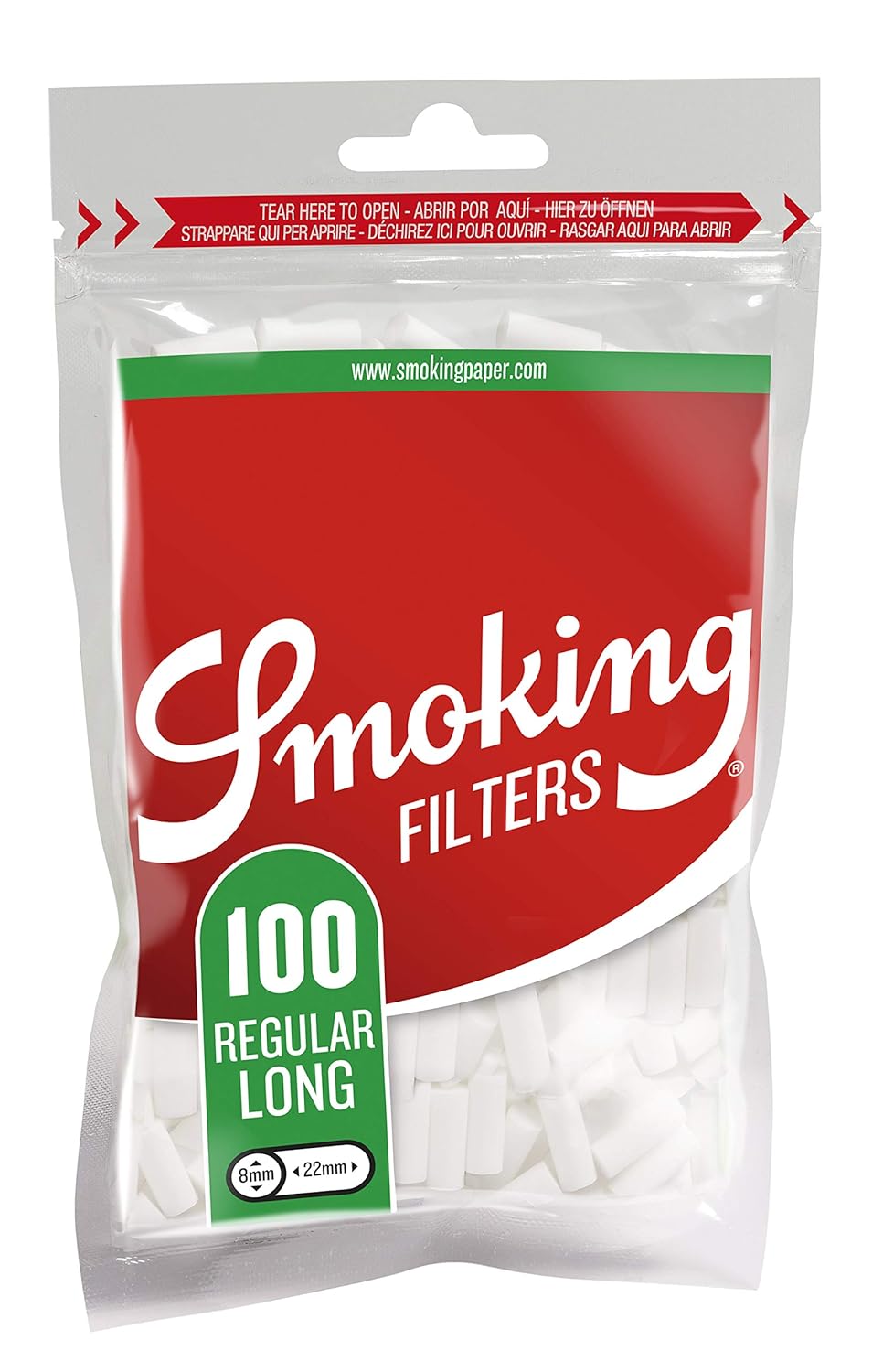Buy SMOKING Classic Regular Long Filters 22MM X 8MM (Pack of 3 Pouches