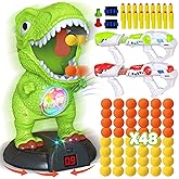 Moveable Dinosaur Shooting Game Toy, KPPIT Shooting Target for Kids with 2 Air Toy Guns,LCD Score Record,Electronic Target,Dinosaur Shooting Toy for Boys Kids 5 6 7 8+ Year Old Christmas Birthday Gift