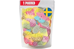 SKANDYNOVA Bubs Swedish Candy Mix – 1 lb Sweet & Sour Gummies | Assorted Skulls, Ovals, Rombs | Fresh & Soft Foam Swedish Candy From Sweden