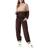 DAVID ARCHY Warm Pajamas for Women Fleece Lounge Sets Winter Fuzzy Cozy Soft Comfy Long Sleeve Pj Sleepwear Hooded Loungewear