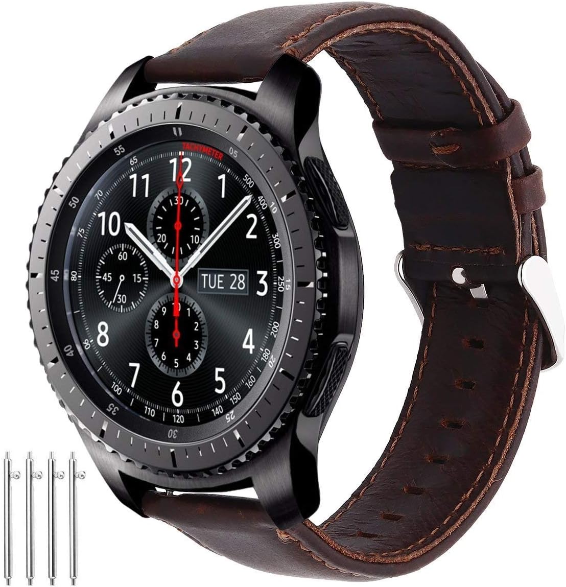 Taolla for Gear S3 Frontier/Classic Bands, Galaxy Watch 46mm Band, 22mm Leather Replacement Bracelet Wristband Sport Strap Compatible Samsung Gear S3 Frontier/Classic Smart Watch + Galaxy Watch 46mm