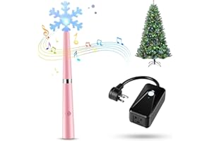IRVENEUS Magic Light Wand, Wireless Remote Control Outlet for Christmas String Lights and Decorations Lights, Remote Magic Wand Switch Kit with Music, Ideas for Kids/Friends/Family (Pink)