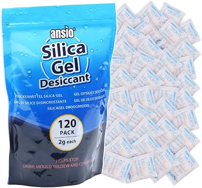 ANSIO 2 g Silica Gel Desiccant Sachets Pack of 120 Moisture Absorbers