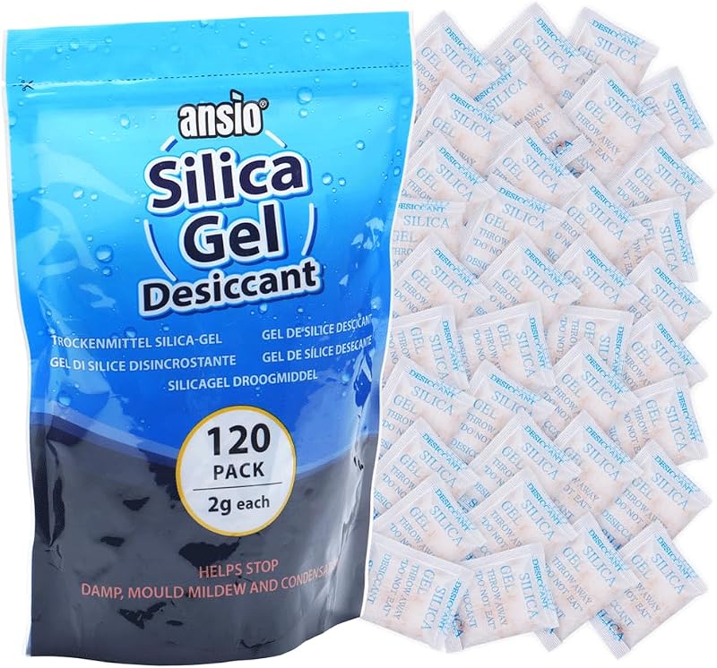ANSIO 2 g Silica Gel Desiccant Sachets Pack of 120 Moisture Absorbers