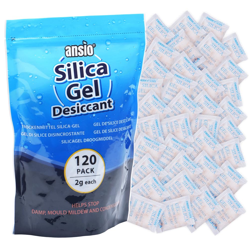 ANSIO 2 gram Silica Gel Desiccant Sachets Moisture Absorbers - Pack of 120