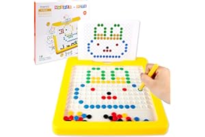 BESSOME Magnetic Drawing Board for Toddlers 1-3|Magnetic Dot Art for Kids Age 4-8|Indoor Doodle Board with Magnetic Pen & Beads,Outdoor Travel Toys Great Birthday Gifts for 5 6 7 Year Old Boys Girls