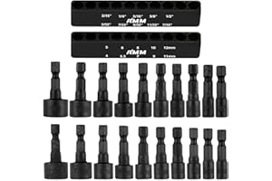 AMM 20PCS Power Nut Driver Set for Impact Drill, 1/4” Hex Head Drill Bit Set SAE and Metric, The best tool accessories