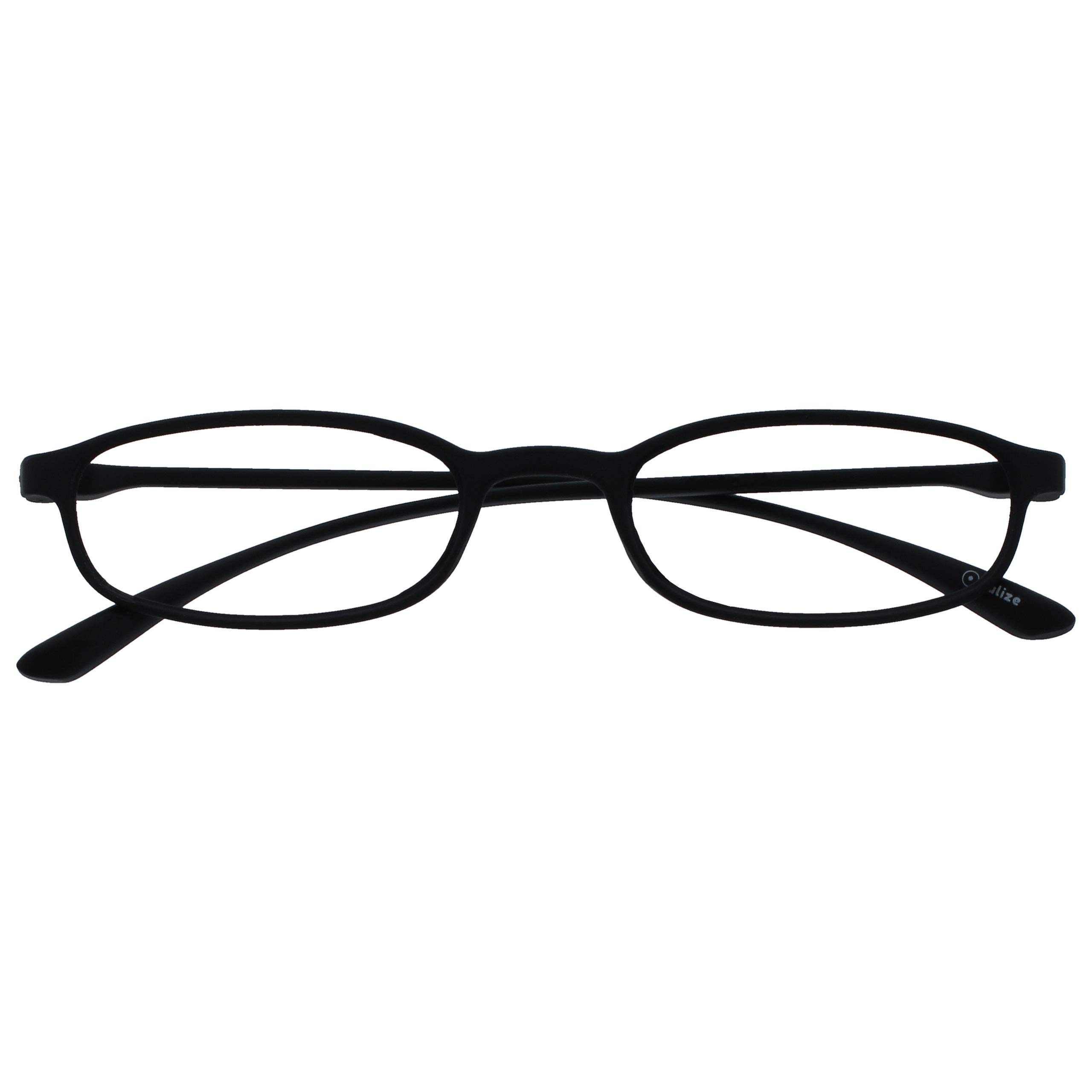 OPULIZE Fly Reading Glasses Extra Small Super Flexible Frame Scratch Resistant Matt Black Mens Womens R67-1 +1.00