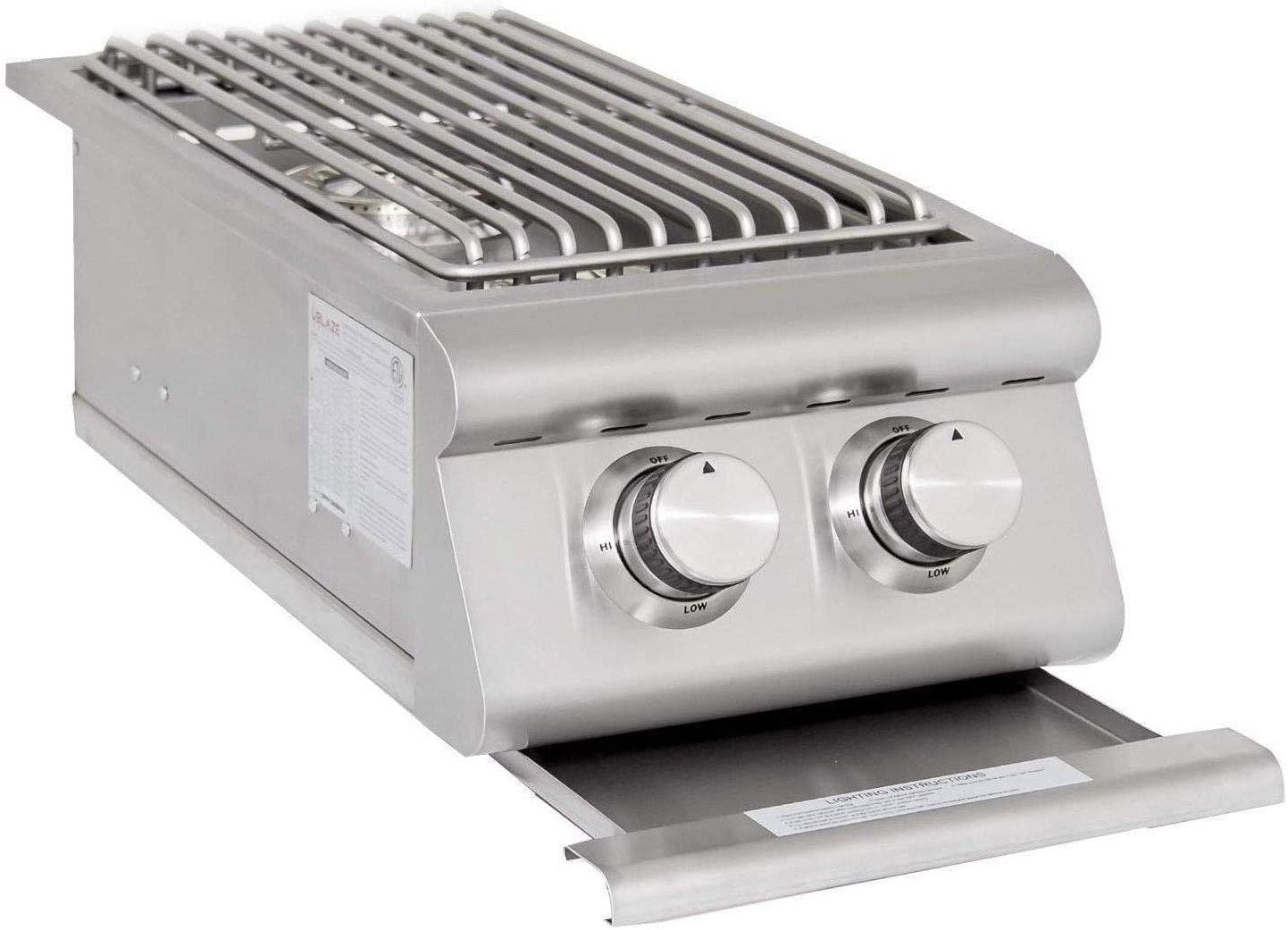 review Blaze Grills 12,000 BTU Built-In Stainless Steel LTE Outdoor Double Side Burner with Drip Tray, Propane