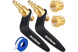 YullSorom 2 set 1" Aluminum Pneumatic Tool Hook with 1/4" Air Tool Swivel Fitting and 3/8 NPT and Brass Bushing, Aluminum Pneumatic Tool Rafter Hook Hanger for Air Nailer,Air Blow Gun,
