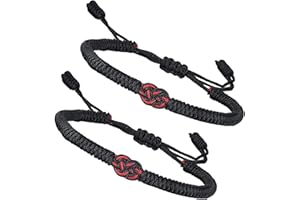 2PCS Handmade Braided Lucky Bracelet - Protection Bracelet for Men Women,Red String Thread Bracelets, Friend Love Family Coup