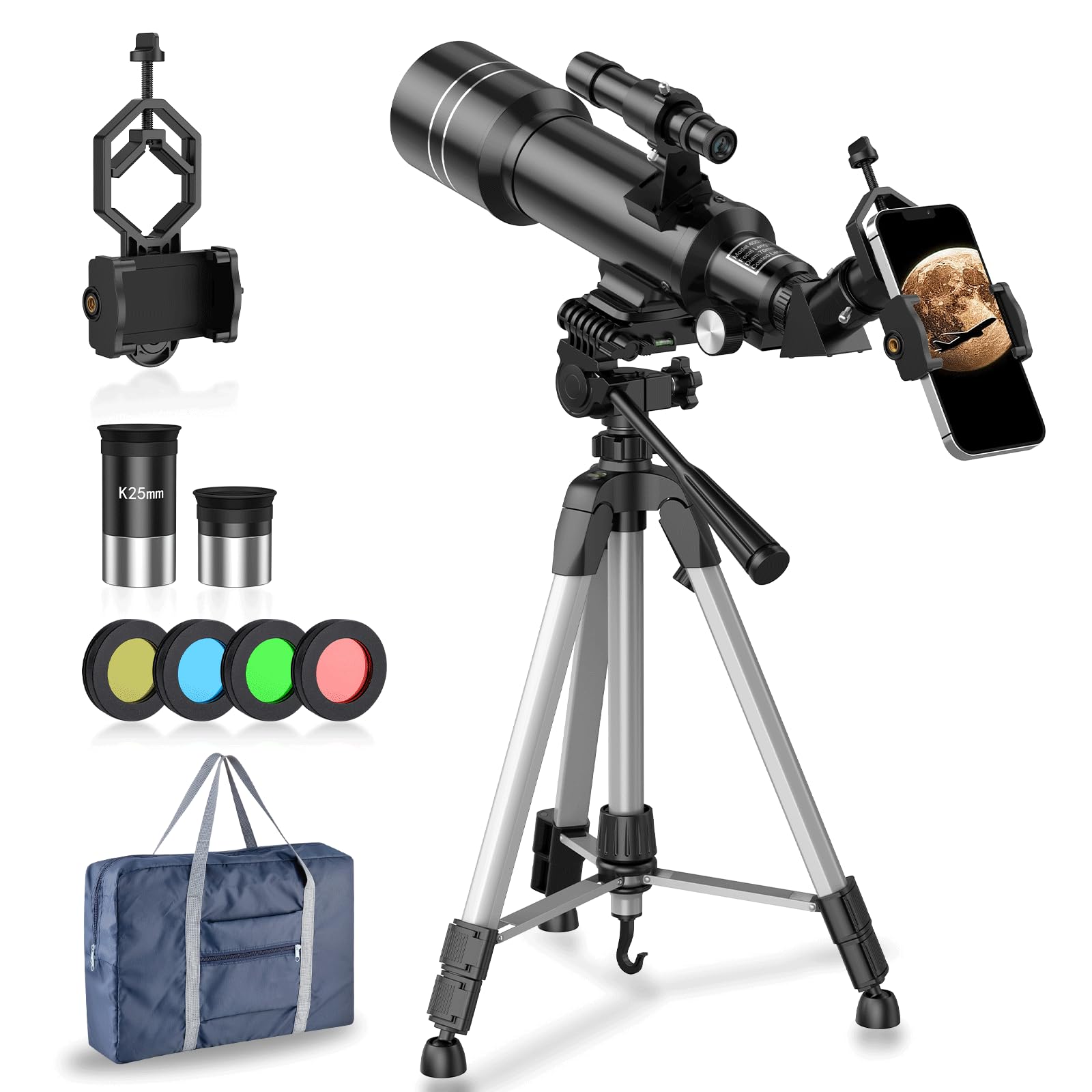 Telescope for Astronomy Adult and Kids 70mm Aperture Professional Refractor Telescopes for Beginners - Watching the Moon, Bird Watching, Viewing the Natural Scenery Watching the Animals
