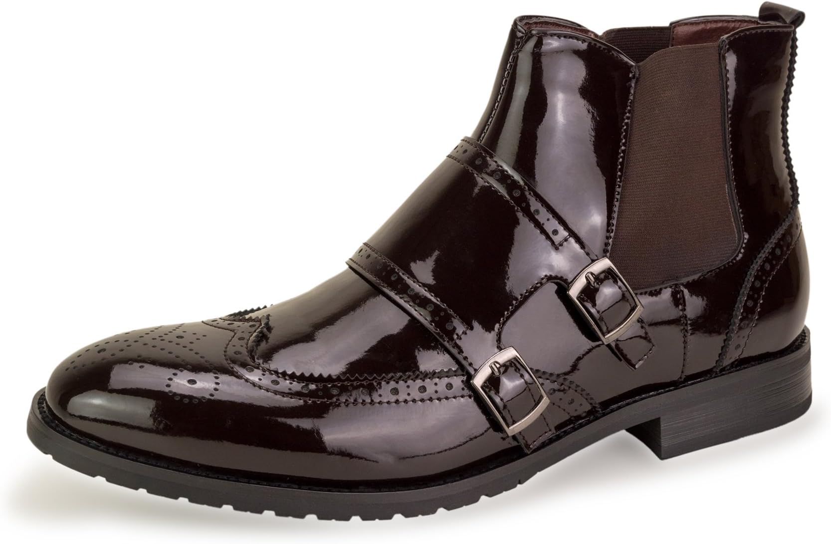 Mens Double Monk Buckle Strap Casual Formal Work Office Boots Size 6 7 8 9 10 11