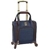 London Fog Brentwood IV 15" 4-Wheel Under the Seat Bag, Midnight Blue