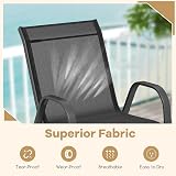 TANGZON Garden Dining Chairs Set of 4 Black Stackable Outdoor Armchairs view 2