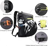 Rhinowalk 22L Waterproof Pannier Bag Convertible Bike Backpack Black view 3