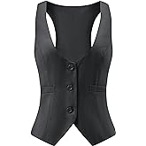 V VOCNI Suit Vest for Women Waistcoat Vintage Steampunk Dressy Casual Racerback Vest Jacket