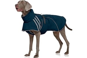 FUAMEY Dog Cold Weather Coats,Dog Winter Jackets for Large Dogs Warm Dogs Coat with Reflective Strips Waterproof Pet Snowsuit Thick Paded Pets Vest for Labrador Golden Retriever Blue XL
