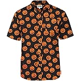 Tipsy Elves Halloween Button Down Shirts for Men - Spooky Party Wear with Comfort Blend