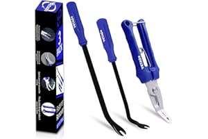 Wetado Clip Remover Tool, 3 Pcs Clip Pliers Set & Fastener Removal Tool, Auto Trim Removal Tool Kit Auto Upholstery Combo Repair Kit for Car Door Panel Dashboard (Blue-3PCS)