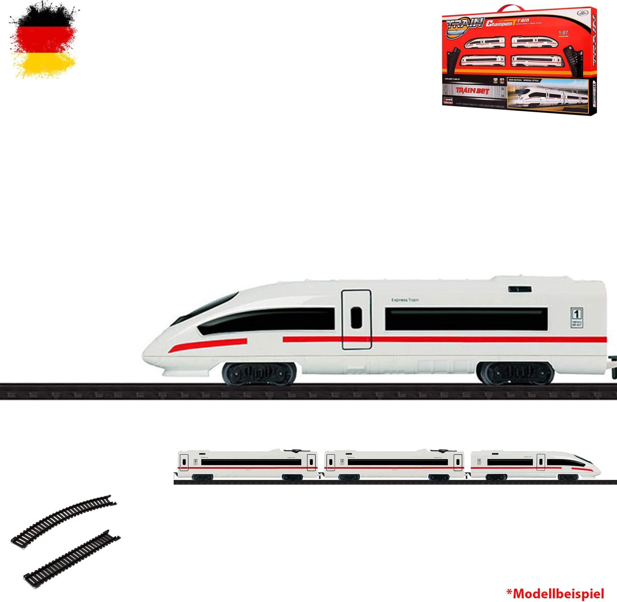 Electric train starter edition with rails, quick train, locomotive, locomotive, sound including wagons and lots of accessories, complete set.