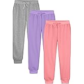 Resinta Girls Fleece Lined Sweatpants Youth Jogger Athletic Pants Kids Pull-On Pants with Pockets and Drawstring