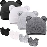 BQUBO Newborn Baby Hats Mittens Set for Boys Girls Hospital Hat Beanie Infant Caps Baby Gloves
