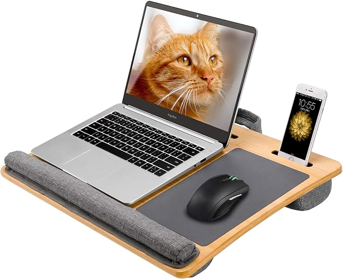 Lap Desk with Cushion, as Multifunctional Laptop Desk with Mouse Pad