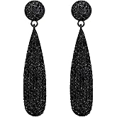 EVER FAITH Rhinestone Statement Earrings Round Crystal Chandelier Dangle Drop Pierced Earring for Women Formal Wedding Bridal Prom