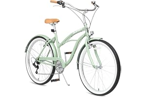 ACEGER 26 Inch Beach Cruiser Bike for Women, Single Speed and 7 Speed, Multiple Colors