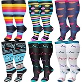 ZFiSt Plus Size Compression Socks Wide Calf for Women Men,Sport Compression Stocking Nurse Socks