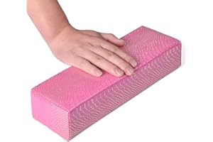 Merterfly Arm Rest for Nails, Easy to Clean Nail Armrest Pillow for Acrylic Nails Sturdy PU Leather Hand Rest Cusion Holder Cute Soft Waterproof for Nail Tech (Orchid)