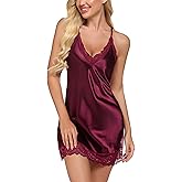 Avidlove Women Lingerie Satin Lace Chemise Nightgown Sexy Full Slips Sleepwear S-4XL