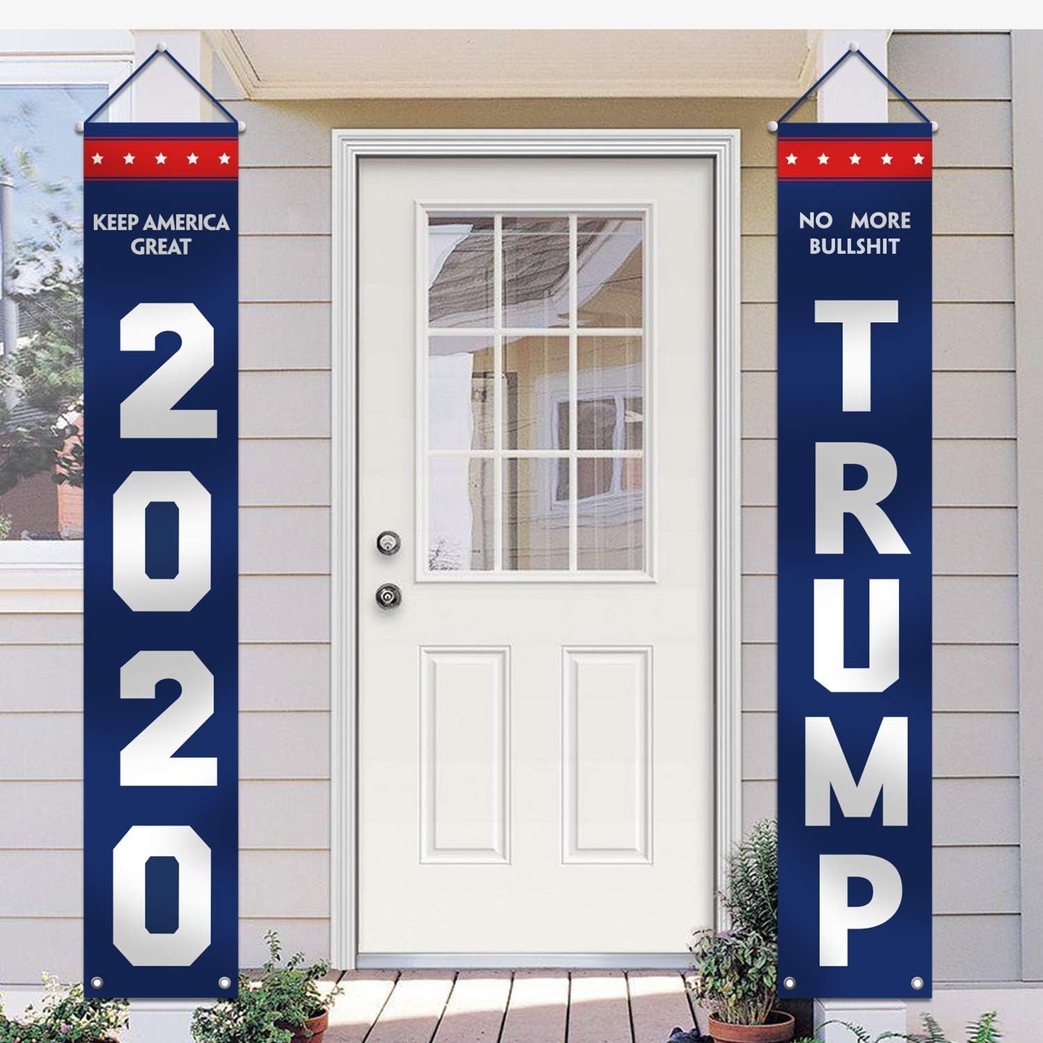 ORIENTAL CHERRY Trump 2020 Flag - No More Bull Keep America Great Large Banners Outdoor Yard Sign - Donald Trump for President - 2 Pack : Garden & Outdoor