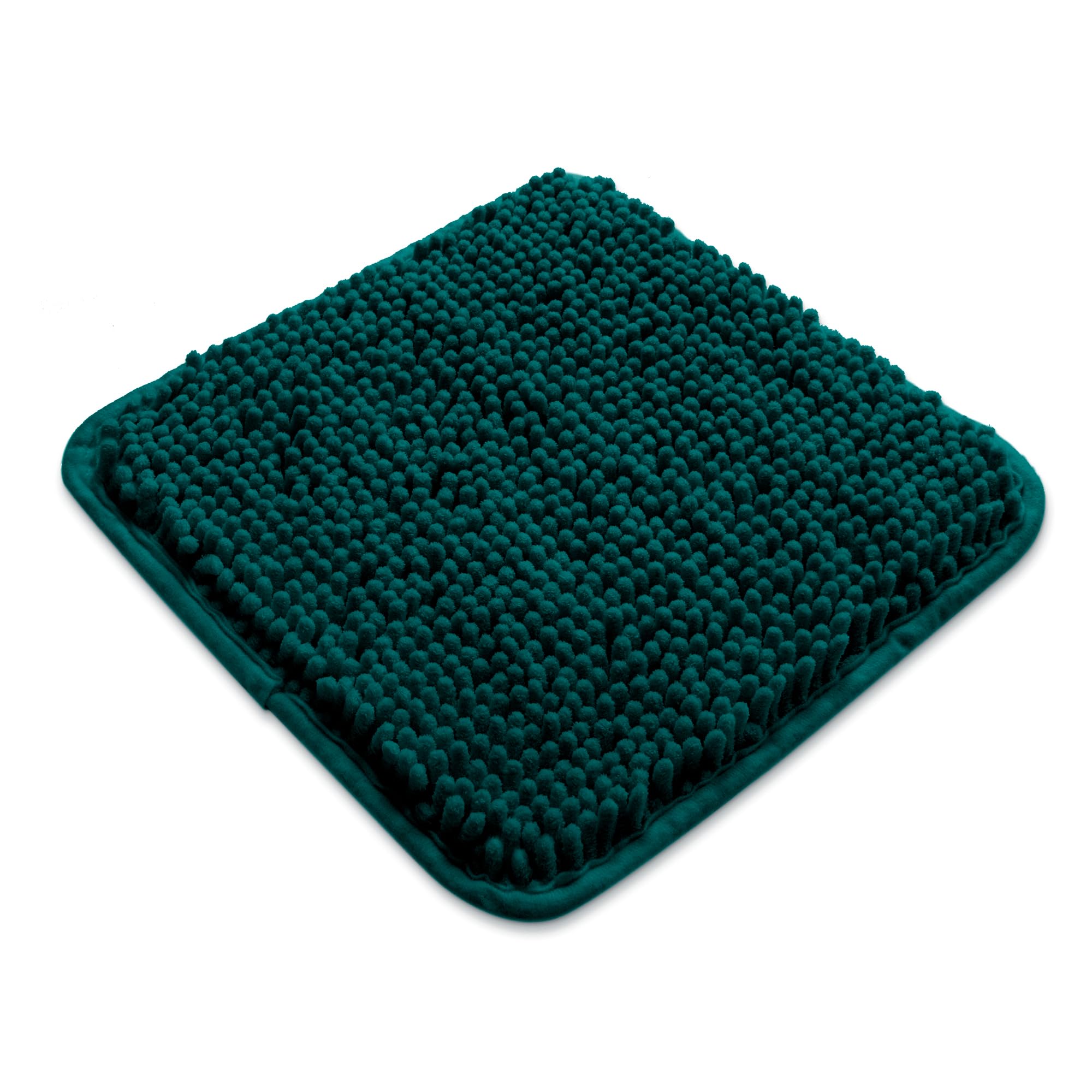 Yeaban Mini Bathroom Rugs 12"x12" – Chenille Bath Mats | Absorbent and Washable Bath Rug Non-Slip, Plush and Soft Rugs for Bathroom, Shower, Sink(Dark Teal)