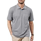Corna Cotton Blend Men's Polo Shirts Short Sleeve Casual Stylish Solid Performance Dry Fit Golf Shirts for Men