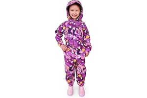 JAN & JUL Waterproof Rain Suit, Fleece Lined Coveralls for Girls