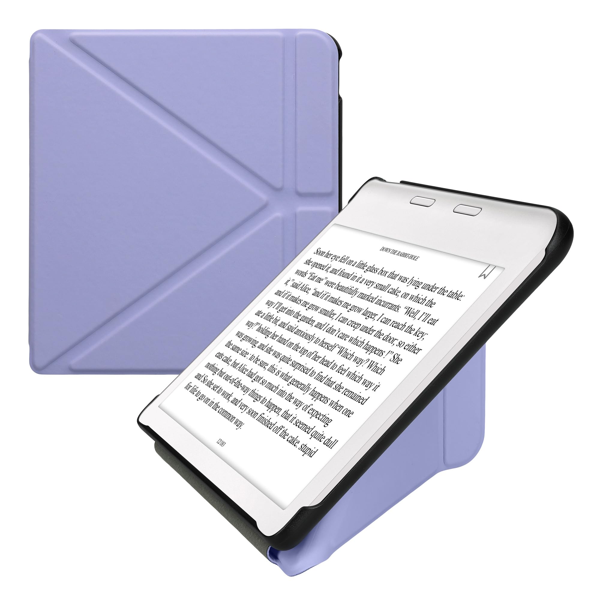 kwmobile Origami Cover for Kobo Libra Colour Case - Slim PU Leather eReader Cover with Stand and auto sleep funktion - Lavender