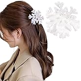 Hapdoo 1pc Snowflake Hair Clips, Cute Winter Claw Clips Funny Christmas Novelty Hair Accessories foir Women Girls