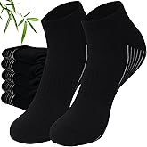 Sunew 6 Pairs Viscose Bamboo Socks, Unisex Cushioned Comfortable Ankle Workout Hiking Golf Socks