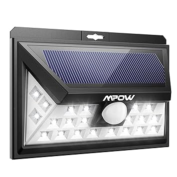 Mpow 24 LED Weitwinkel Solarleuchten Außen Solar Betriebene Außenleuchte, Wandleuchte, Energiesparend