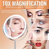 Auxmir 10X Magnifying Makeup Mirror with Tweezers, 6.8'' Double Sided view 4