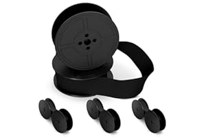PIKTIME 4 Pairs Universal Typewriter Ribbon - Black Typewriter Ink Ribbon with 0.2 Inch/5mm Central Aperture, Durable Twin Spool Replacement - Reliable Print Quality, Compatible with Most Typewriters