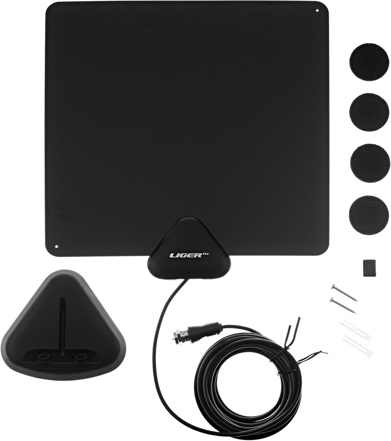 4K HDTV Antenna, Liger Ultra-Thin Indoor Antenna - Receive HD 4K Television Signals for Free - Plugs Directly Into Your TV - Includes Adhesive & Stand: Electronics