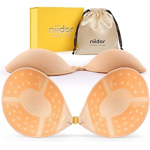 Niidor Womens Strapless Bra Sticky Bra Push Up Backless Reusable Magnetic Front Closure Breathable Sports Bras Aerobra